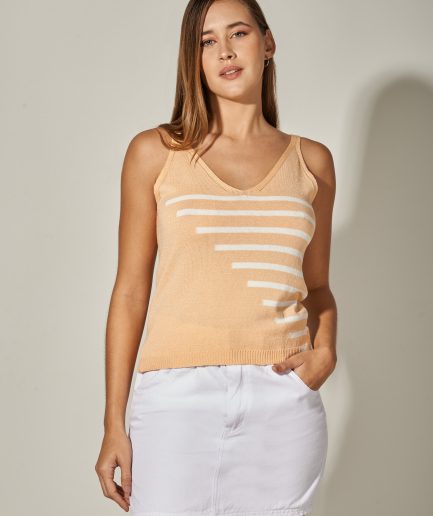 Musculosa lycra rayada lineal