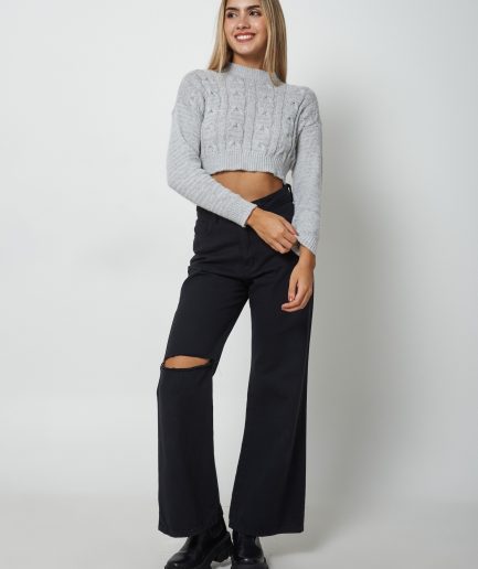 Sweater trenza top hilo grueso