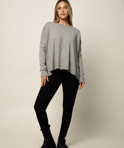 Sweater amplio manga lisa
