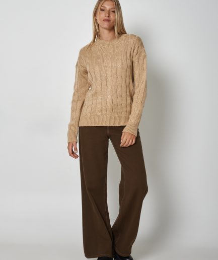 Sweater trenza Rocío hilo grueso