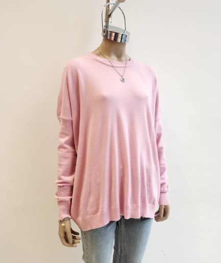 Sweater amplio manga lisa sin tajo