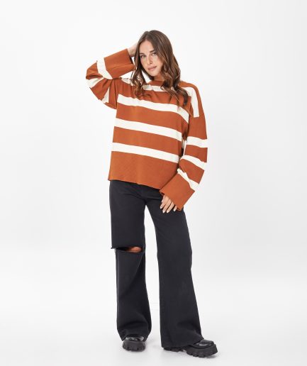 Sweater rayado puño ancho