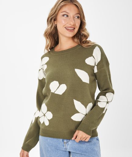 Sweater jacquard pétalos
