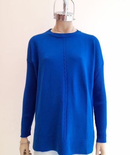 Sweater trenza medio cuello U