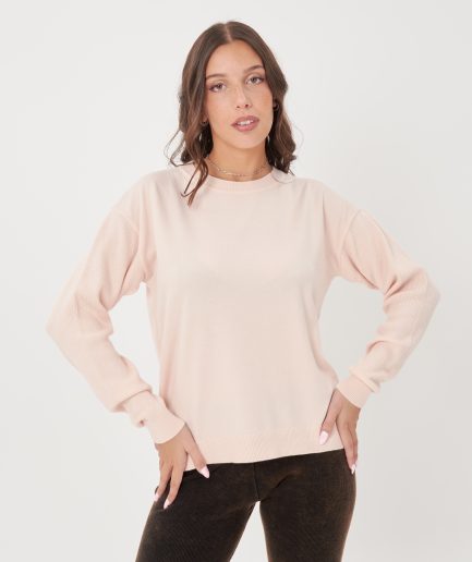 Sweater liso manga perle