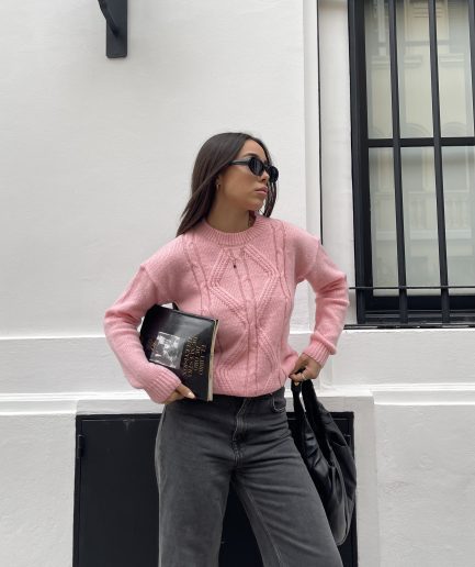 Sweater trenza Madrid hilo grueso