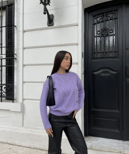 Sweater trenzado medio hilo grueso