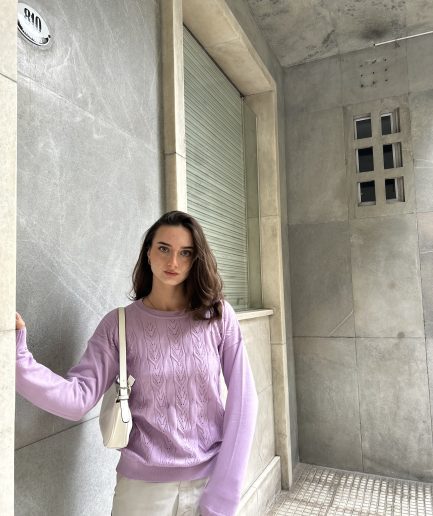 Sweater hoja calada