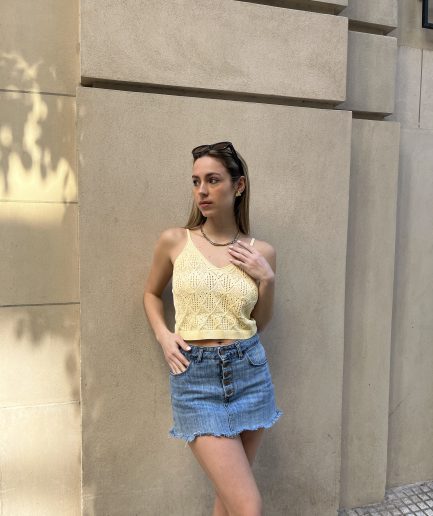 Musculosa calada rombo corto