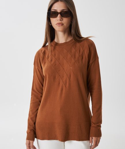 Sweater calado detalle pecho Brisa