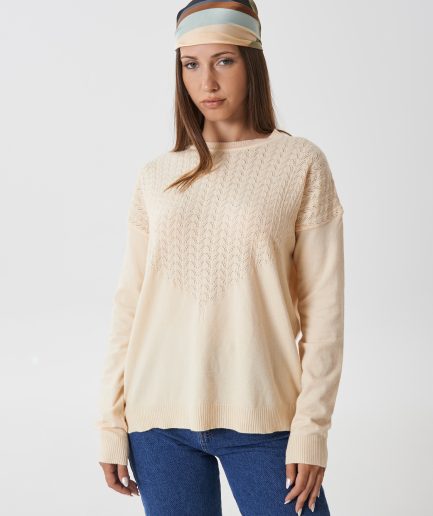 Sweater calado pecho trenzado Camila