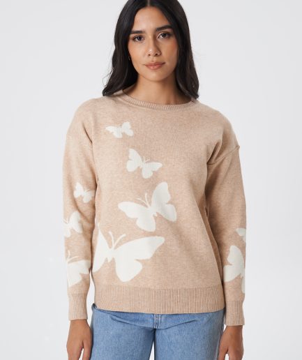 Sweater jacquard mariposas Lily