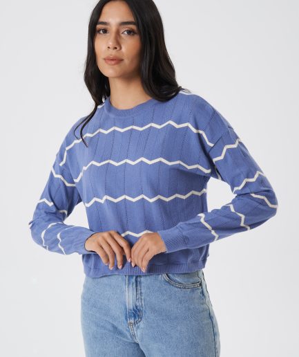 Sweater rayado calado Ava