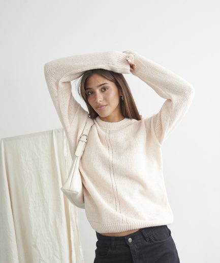 Sweater hilo grueso detalle medio Lyra
