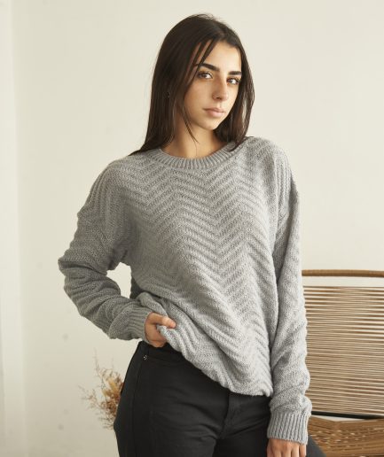 Sweater hilo grueso zig zag Mora