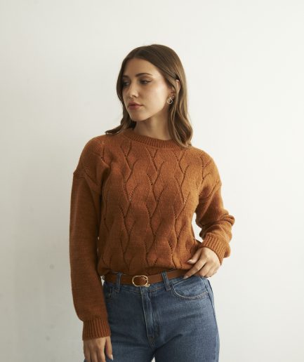 Sweater hilo grueso calado Martina