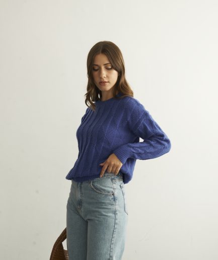 Sweater hilo grueso rombo líneas Brenda