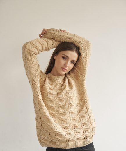 Sweater hilo grueso calado Sofia