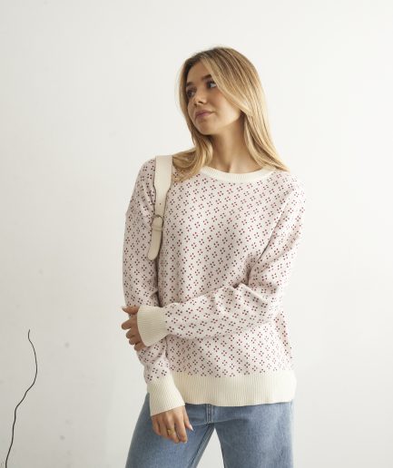 Sweater jacquard lunares