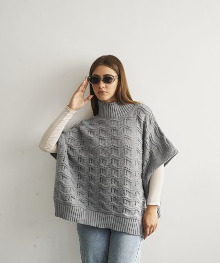 Poncho calado hilo grueso Sol