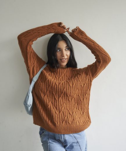 Sweater hilo grueso pico Adriana