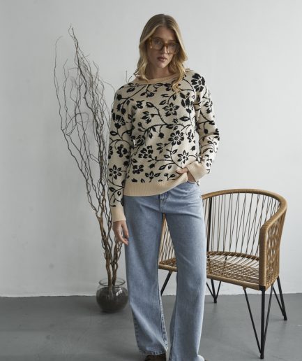 Sweater jacquard flores Juana