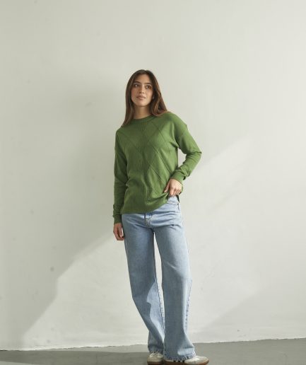 Sweater rombo trenzas Romina