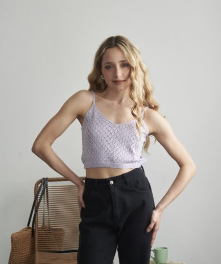 Musculosa top calado lurex