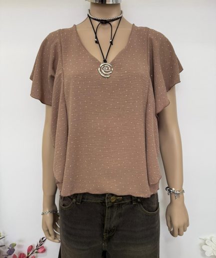 Blusa volados strass Mariposa