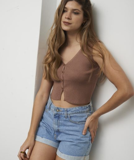 Chaleco con botones lycra Cloe